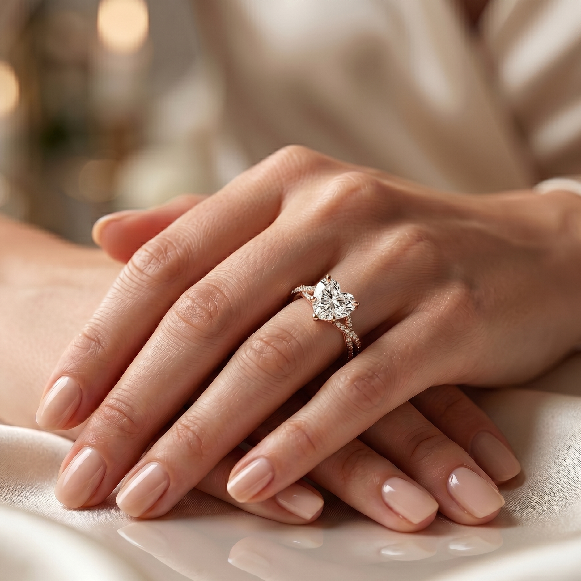 Twist Solitaire Ring - Heart 1.5ct