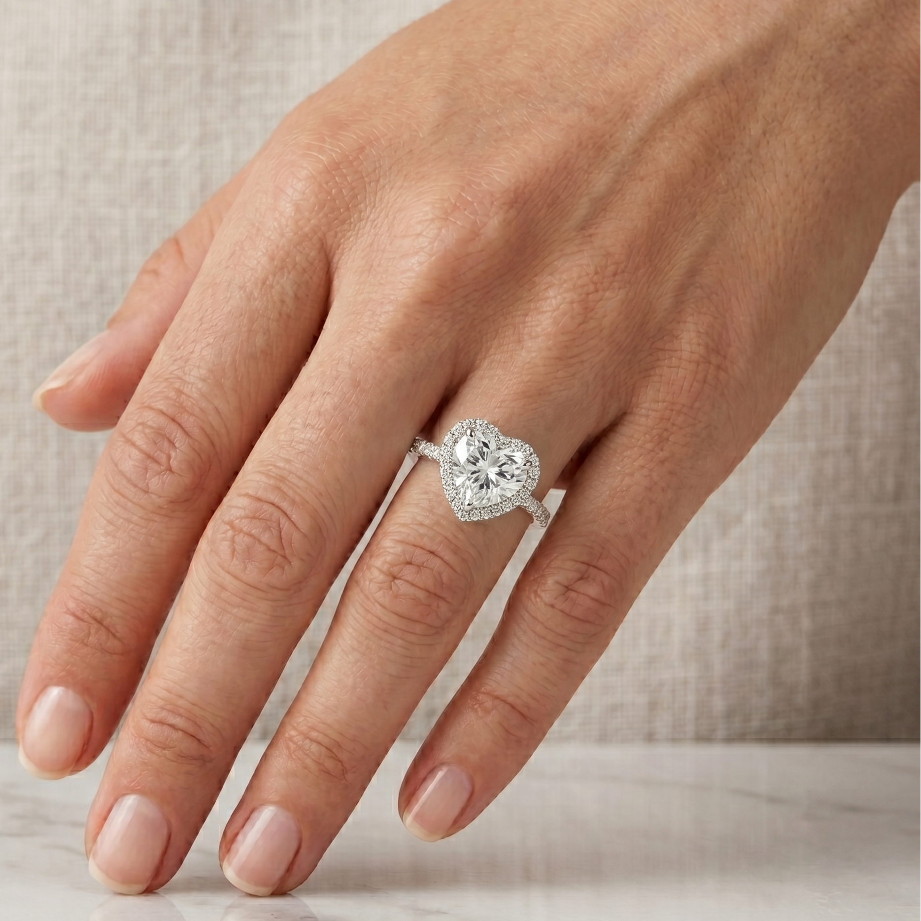 Heart Halo Ring - 1.5ct