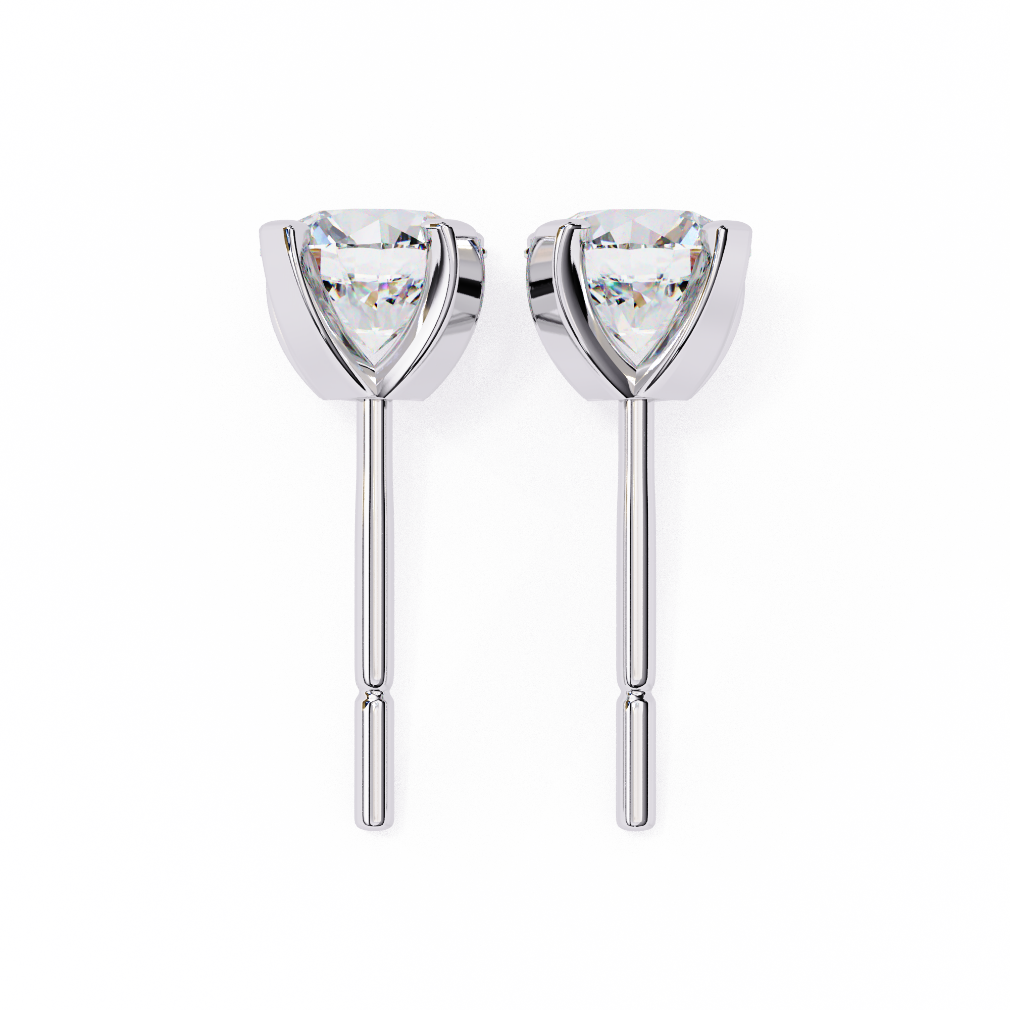 2.5 cts Round studs - 4 prong setting