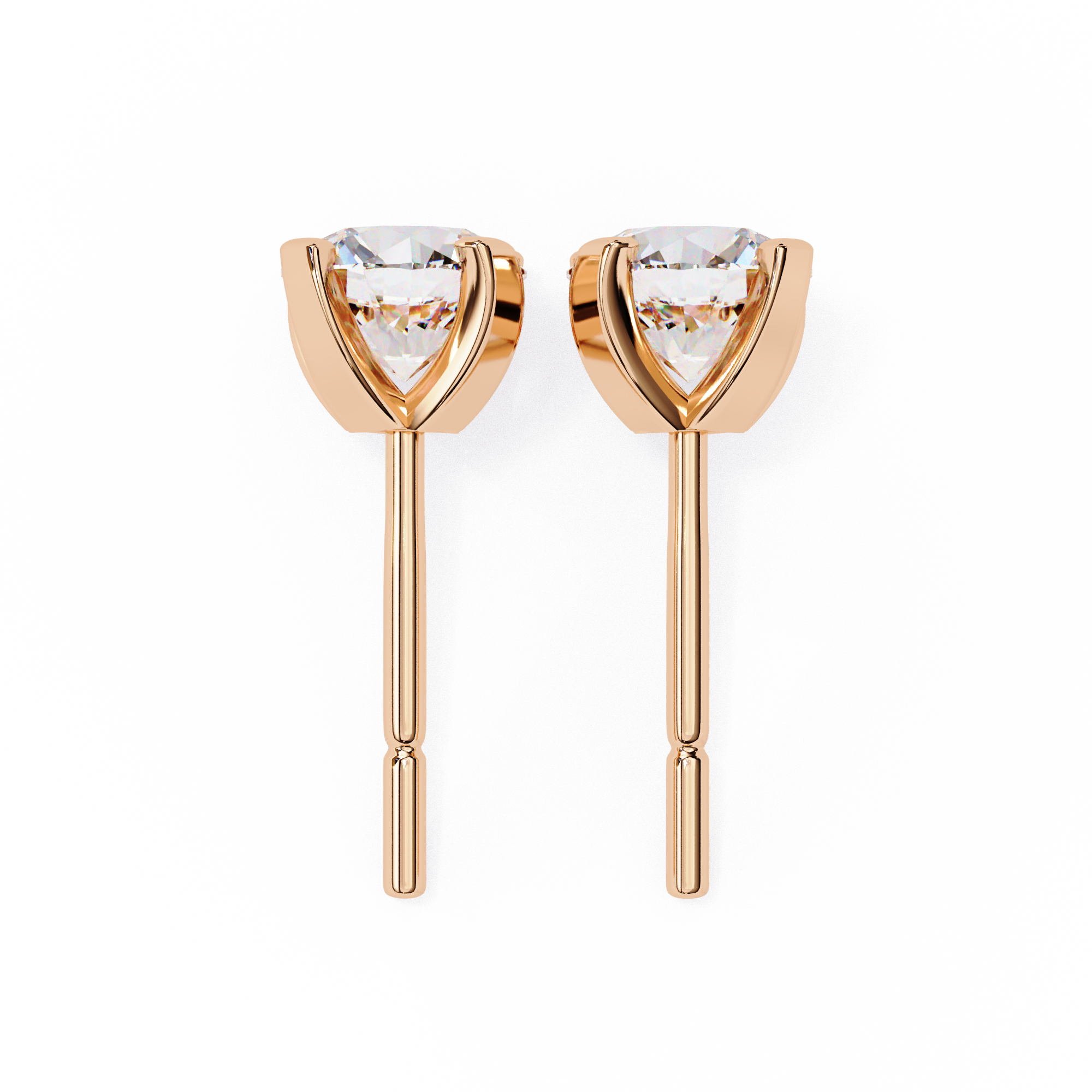 2.5 cts Round studs - 4 prong setting