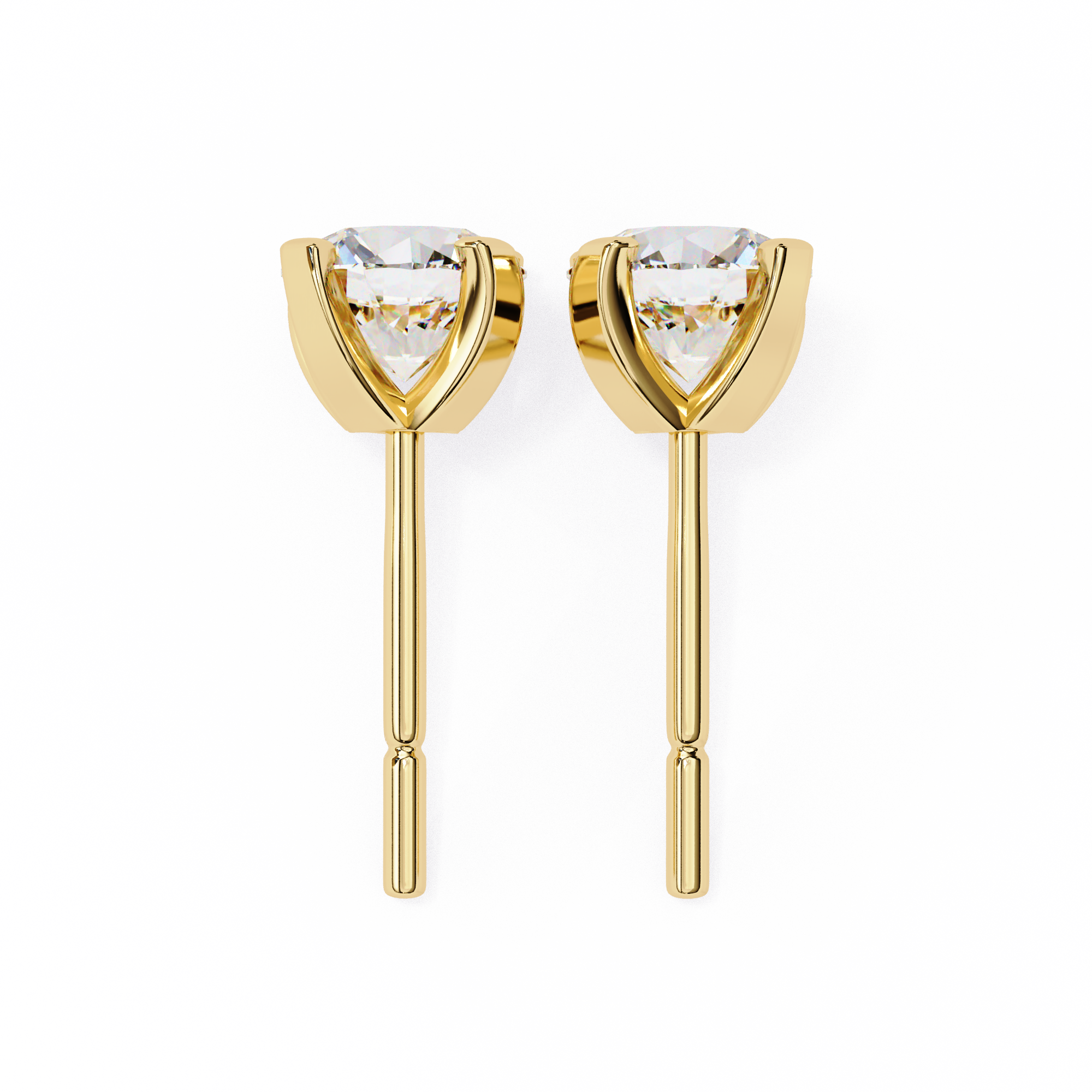 2.5 cts Round studs - 4 prong setting