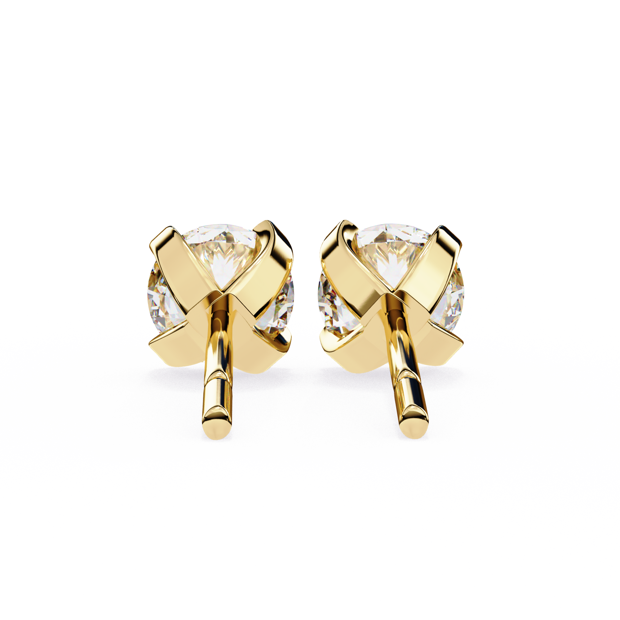2.5 cts Round studs - 4 prong setting