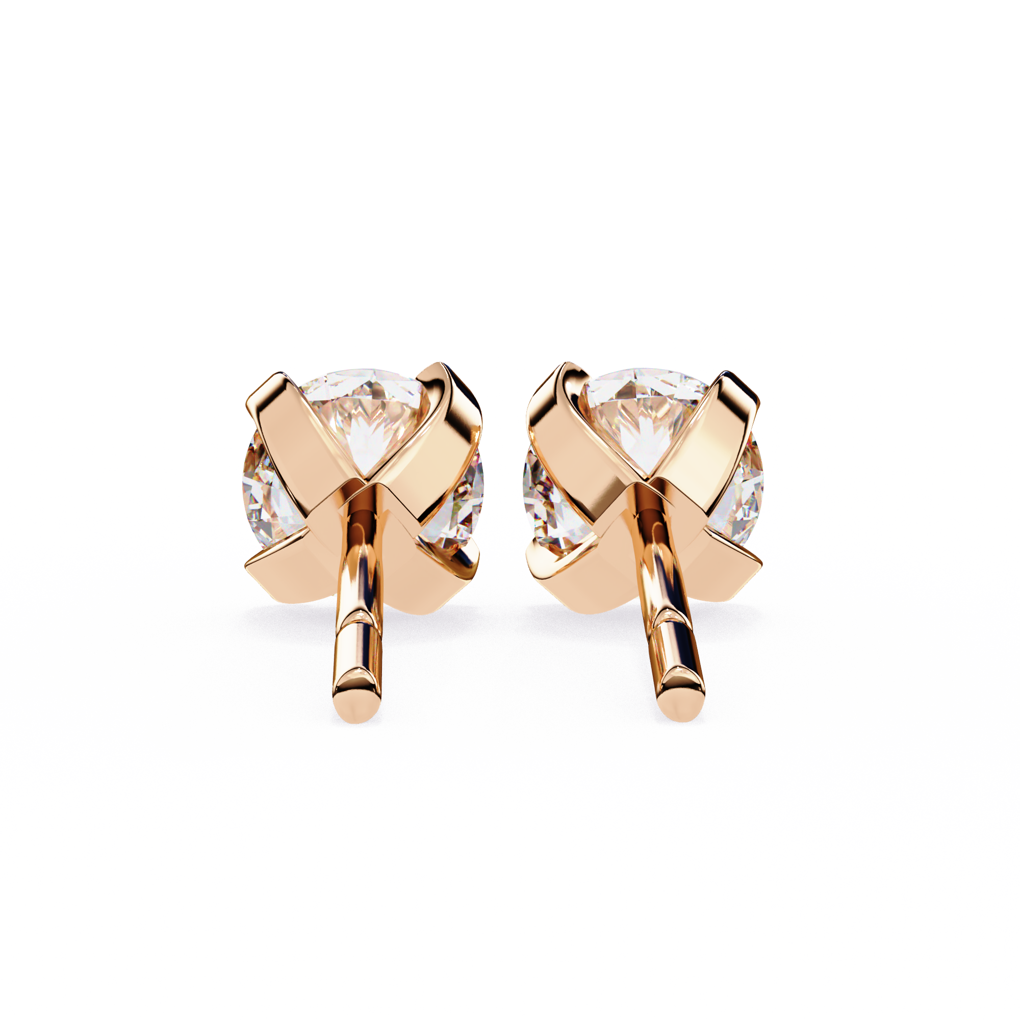 2.5 cts Round studs - 4 prong setting