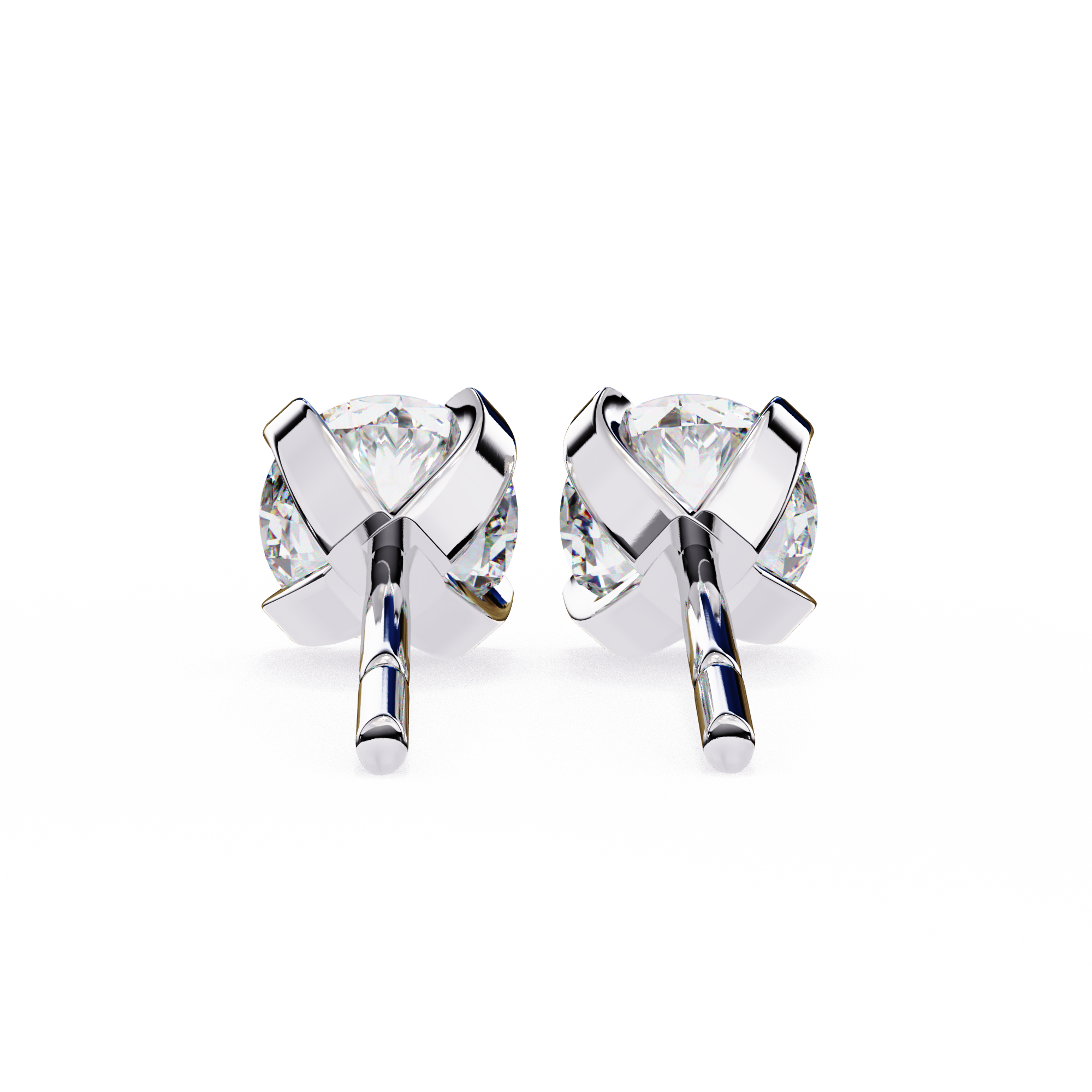 2.5 cts Round studs - 4 prong setting