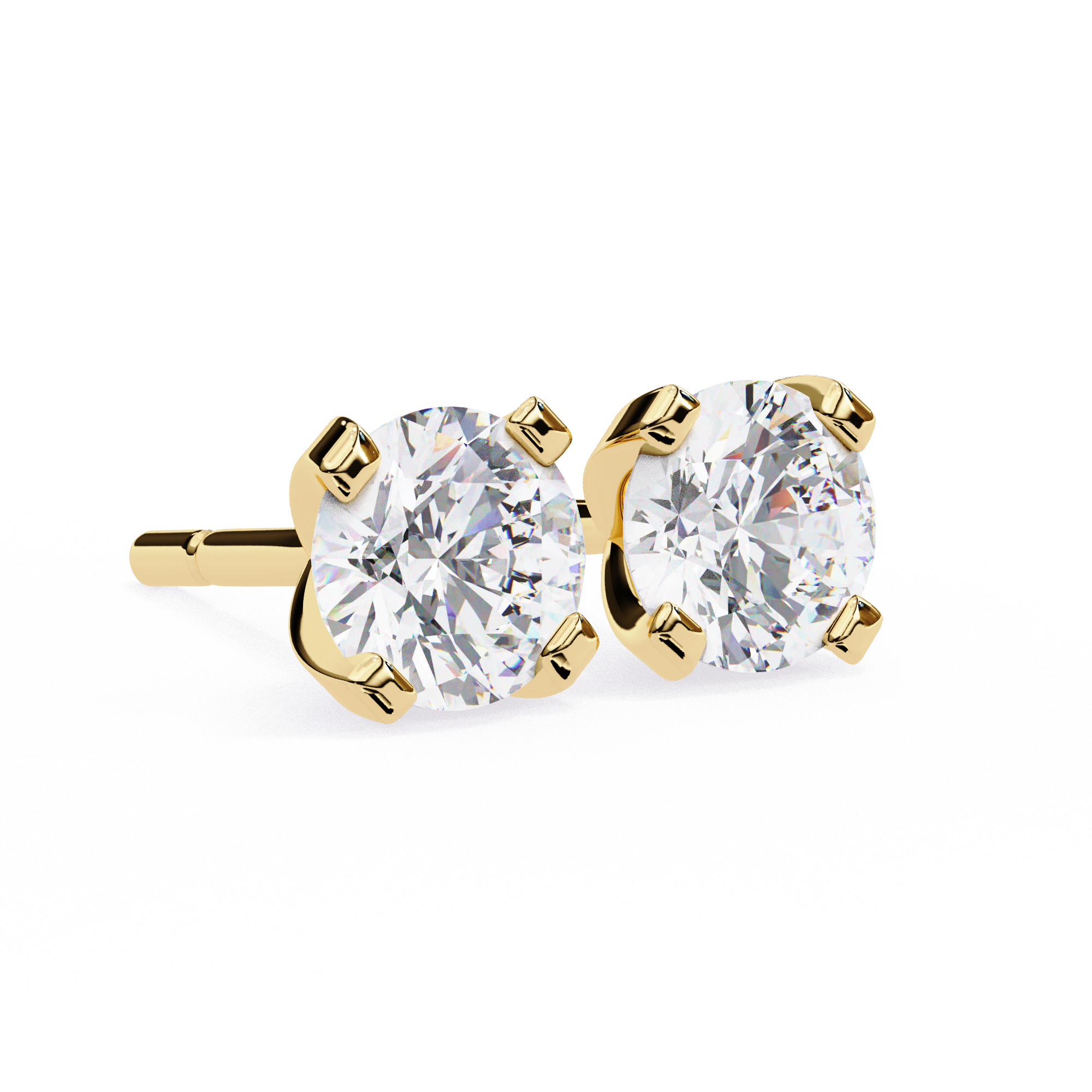 2.5 cts Round studs - 4 prong setting