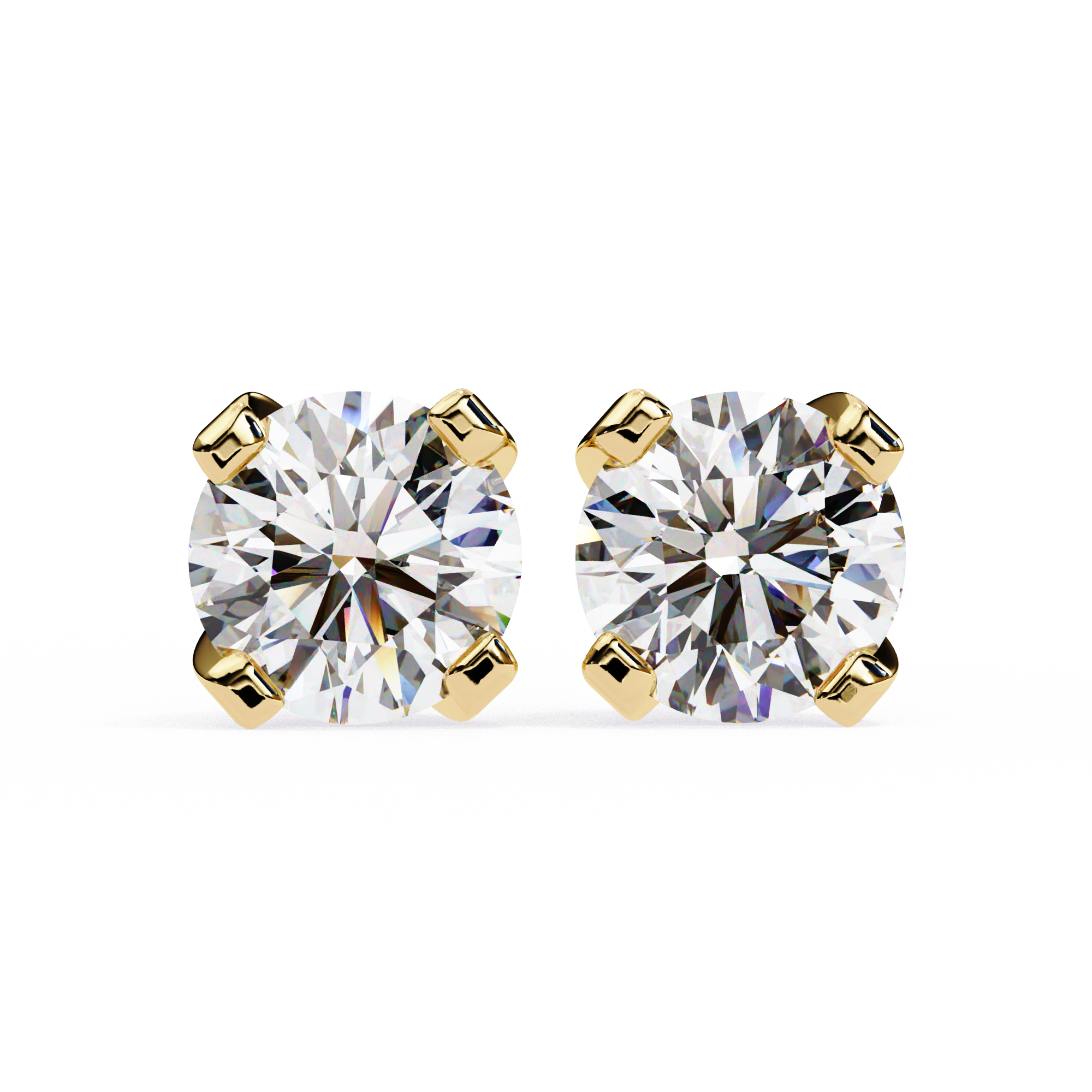 2.5 cts Round studs - 4 prong setting