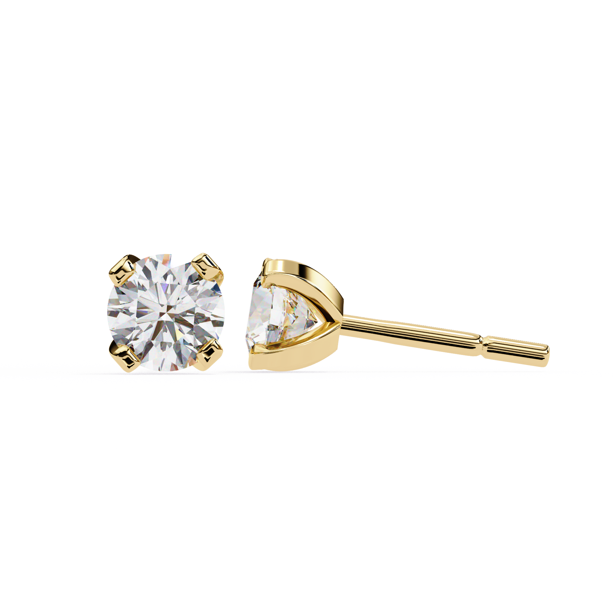 2.5 cts Round studs - 4 prong setting