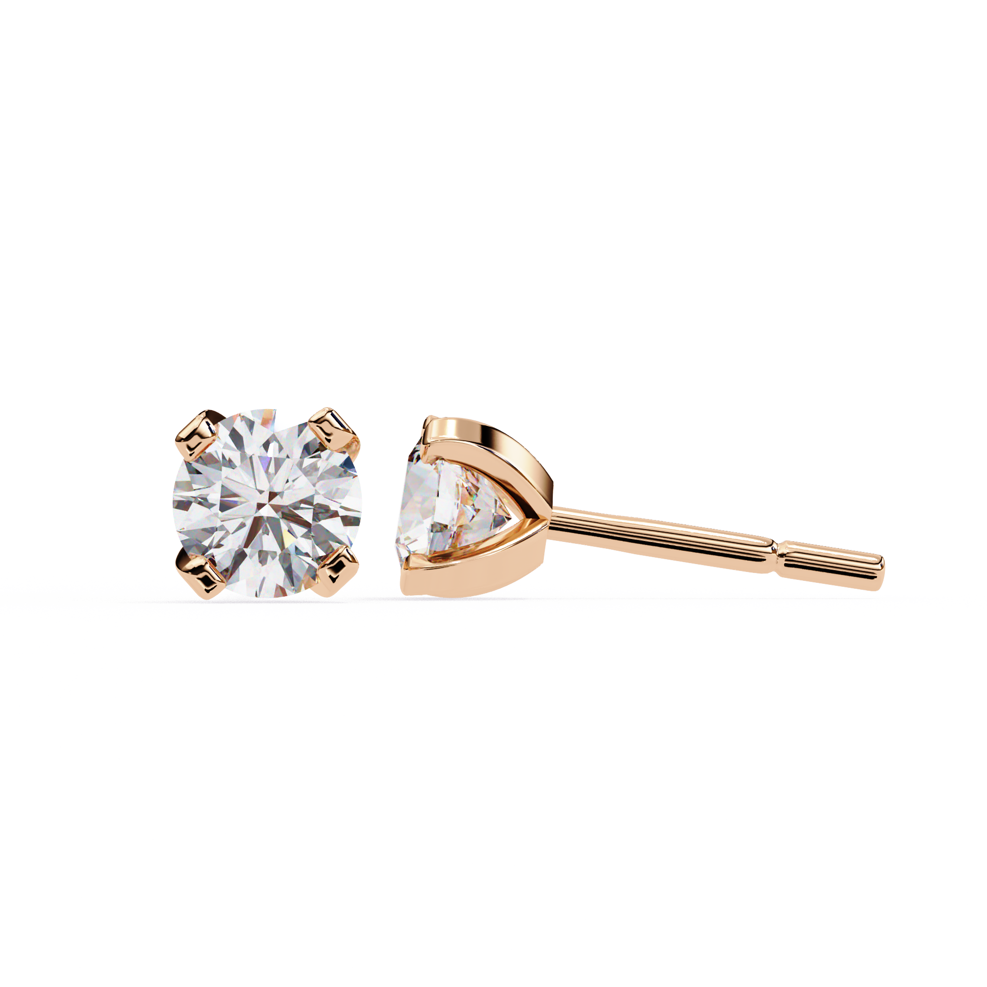2.5 cts Round studs - 4 prong setting