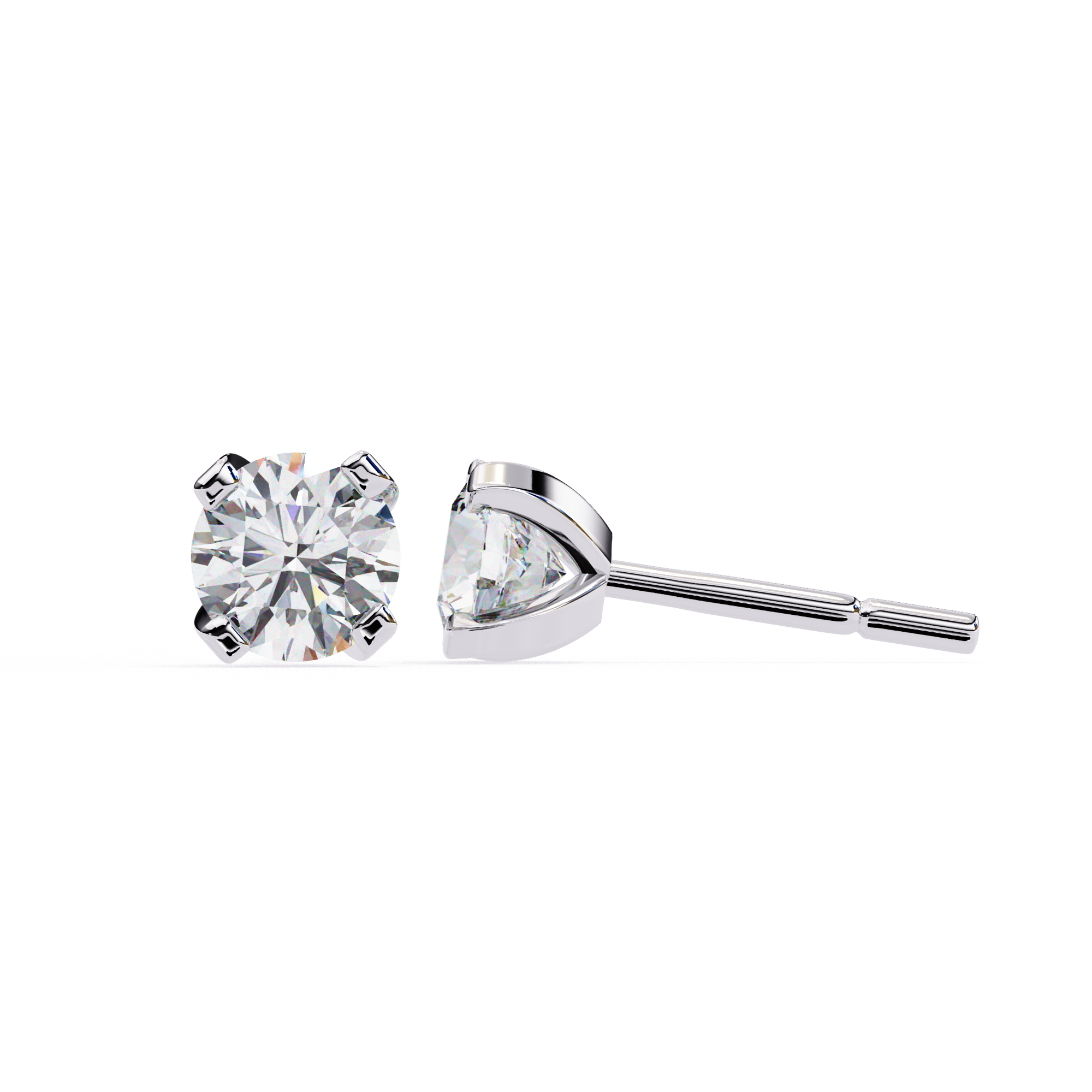 2.5 cts Round studs - 4 prong setting