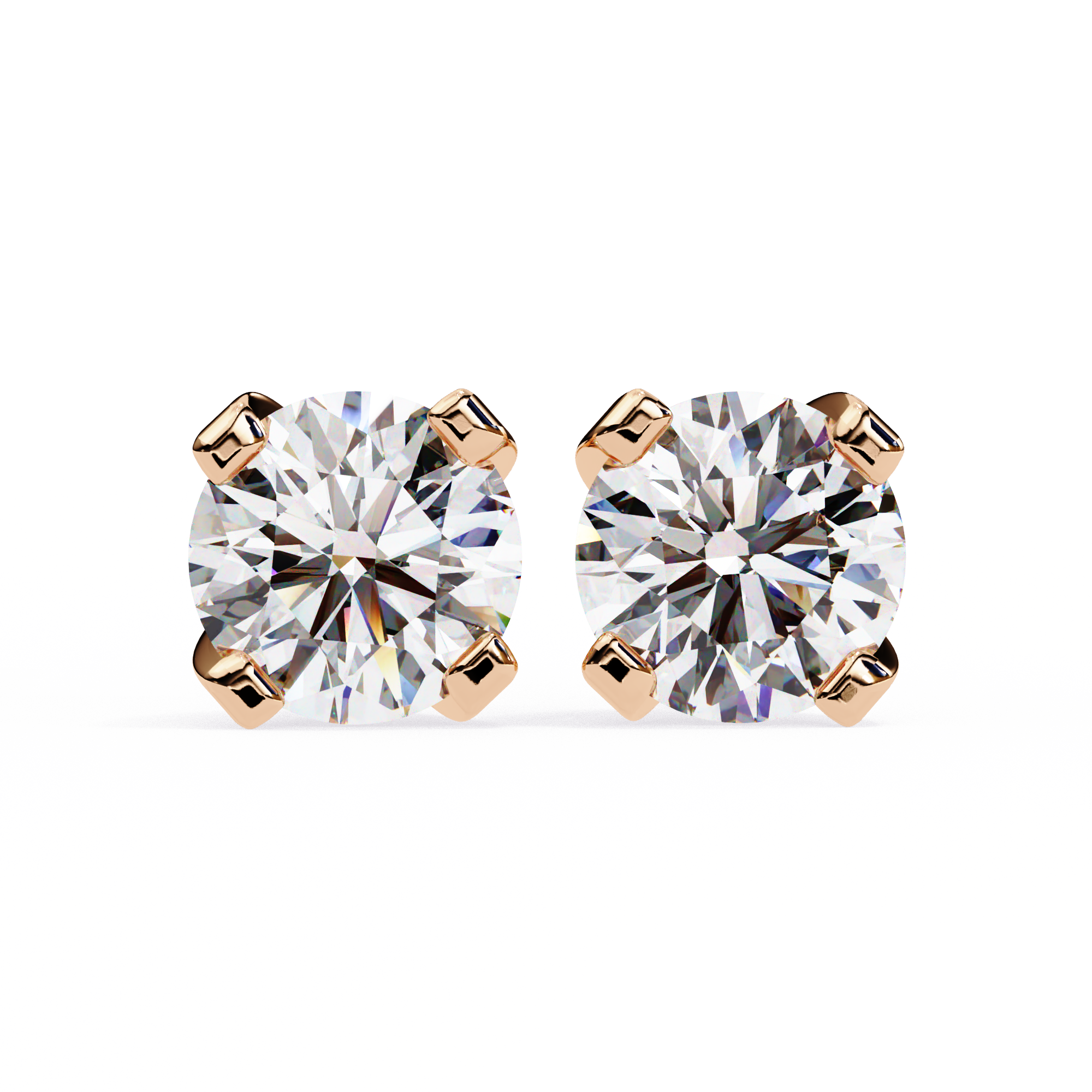 2.5 cts Round studs - 4 prong setting