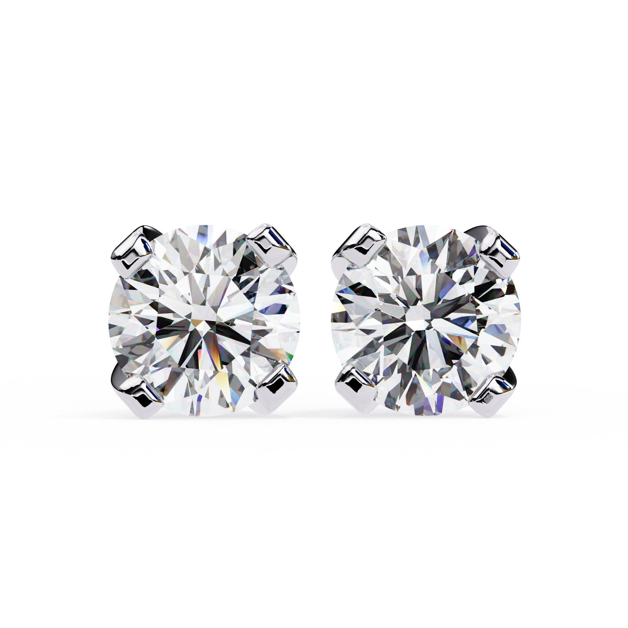 2.5 cts Round studs - 4 prong setting