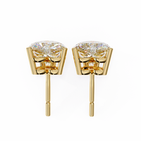 2.5 ct Heart studs - 4 prong setting