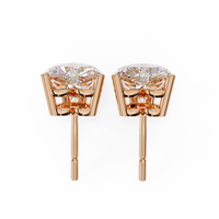 2.5 ct Heart studs - 4 prong setting
