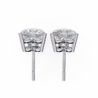2.5 ct Heart studs - 4 prong setting