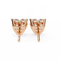 2.5 ct Heart studs - 4 prong setting