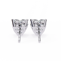 2.5 ct Heart studs - 4 prong setting