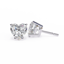 2.5 ct Heart studs - 4 prong setting