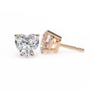2.5 ct Heart studs - 4 prong setting