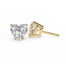 2.5 ct Heart studs - 4 prong setting