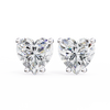 2.5 ct Heart studs - 4 prong setting
