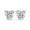 2.5 ct Heart studs - 4 prong setting