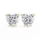 2.5 ct Heart studs - 4 prong setting