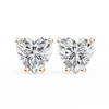 2.5 ct Heart studs - 4 prong setting