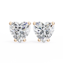 2.5 ct Heart studs - 4 prong setting