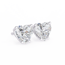 2.5 ct Heart studs - 4 prong setting