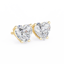 2.5 ct Heart studs - 4 prong setting