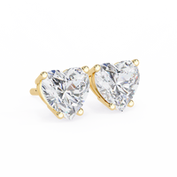 2.5 ct Heart studs - 4 prong setting