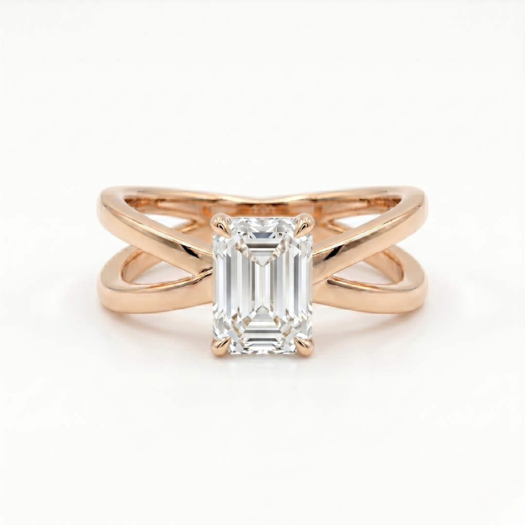 Criss-Cross Ring - Emerald 2ct