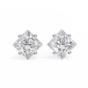 2.5 ct Princess studs - Basket setting