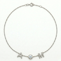 Dual Initial Diamond Bezel Necklace