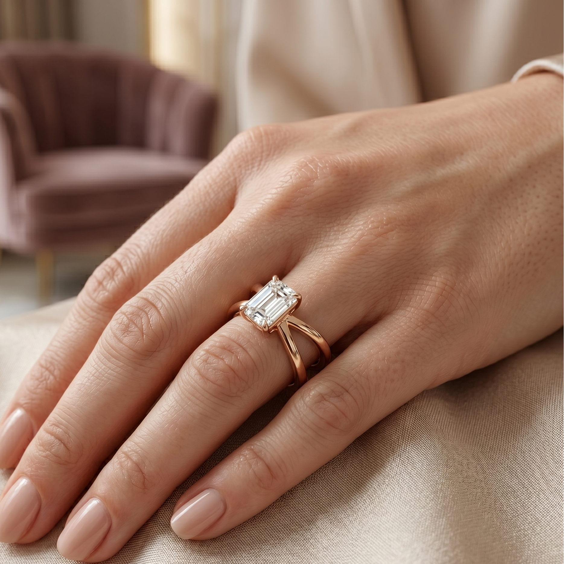 Criss-Cross Ring - Emerald 1ct