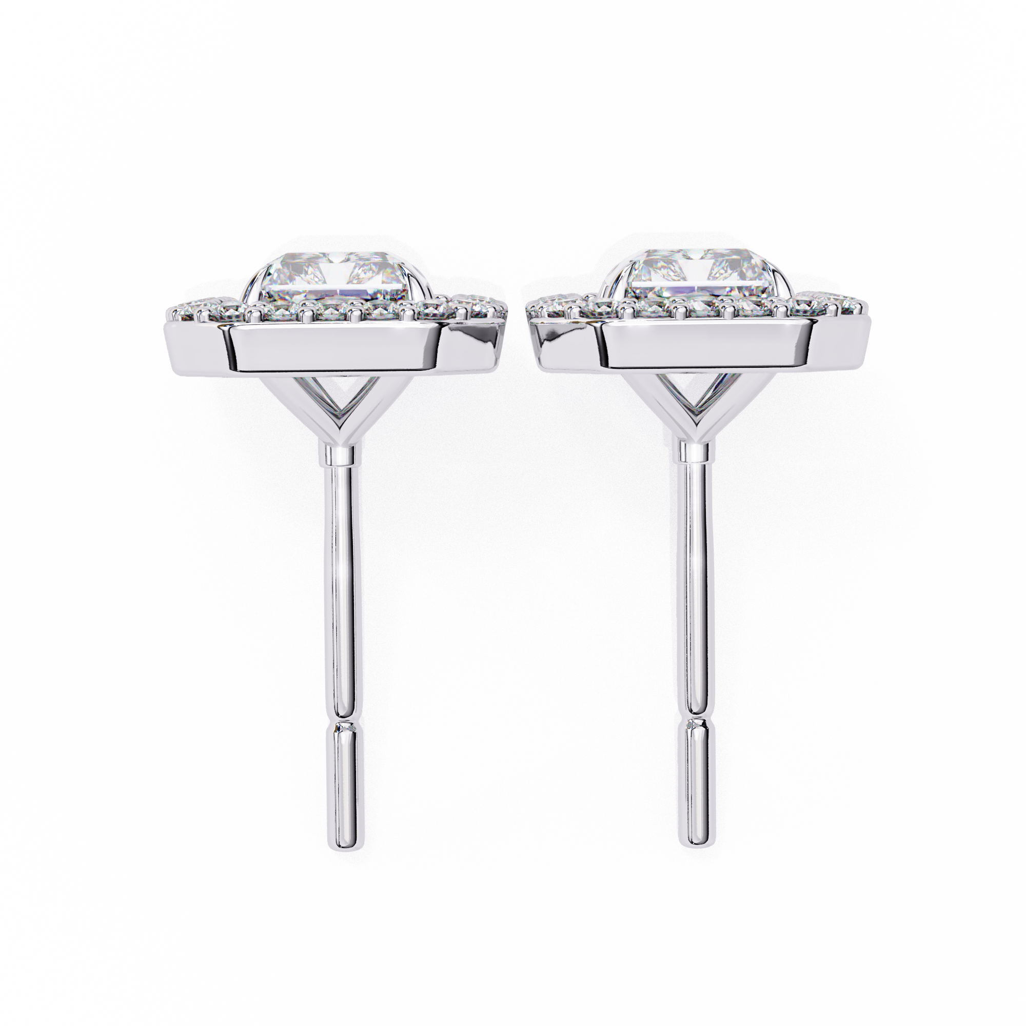 Radiant Halo Stud Earrings