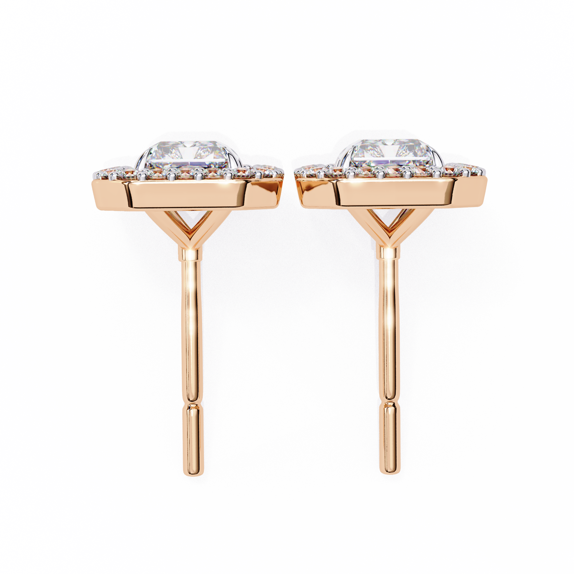 Radiant Halo Stud Earrings