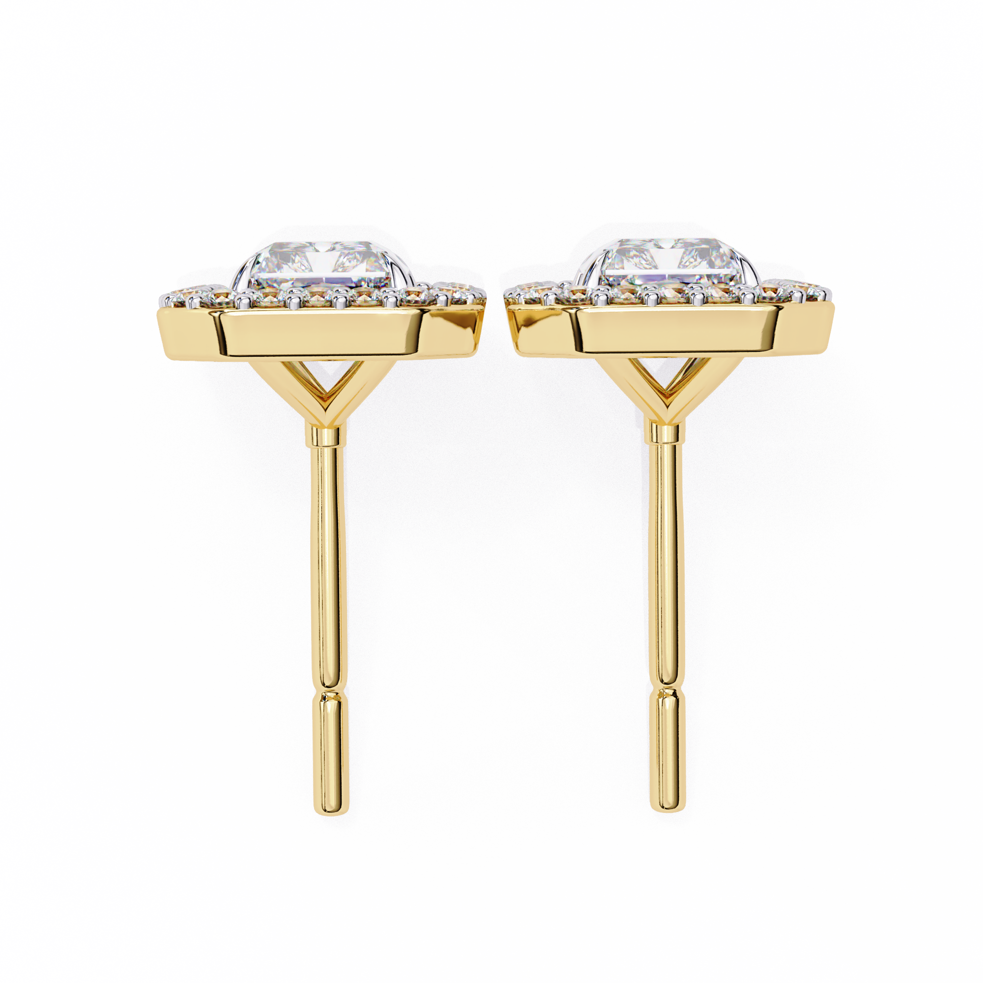 Radiant Halo Stud Earrings