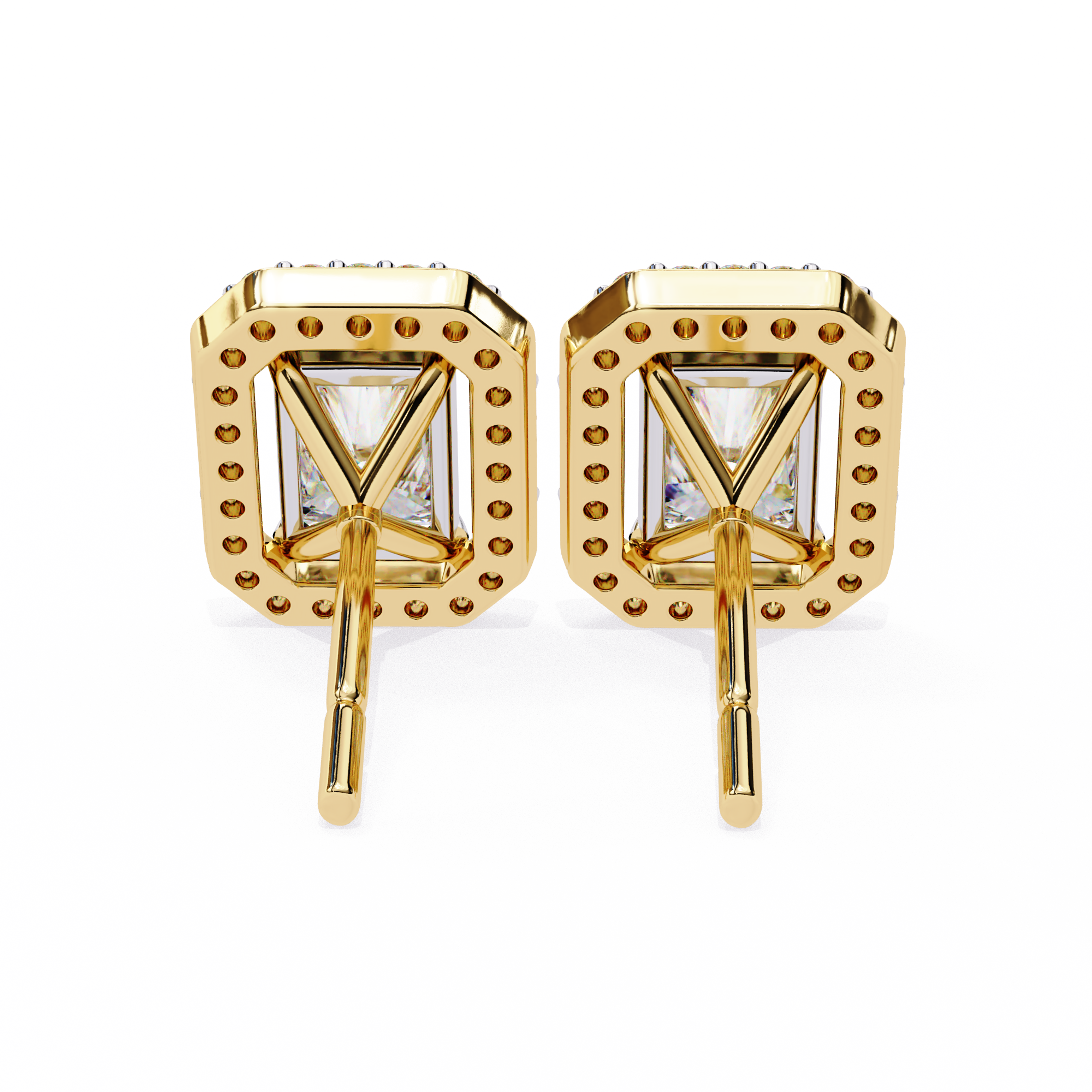 Radiant Halo Stud Earrings