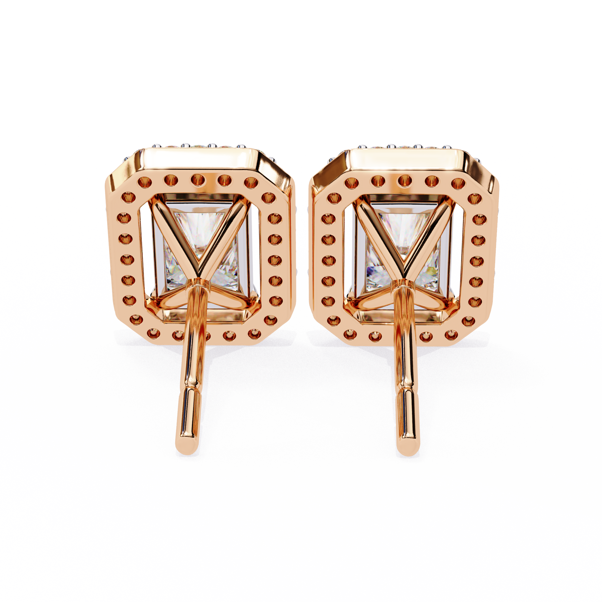Radiant Halo Stud Earrings