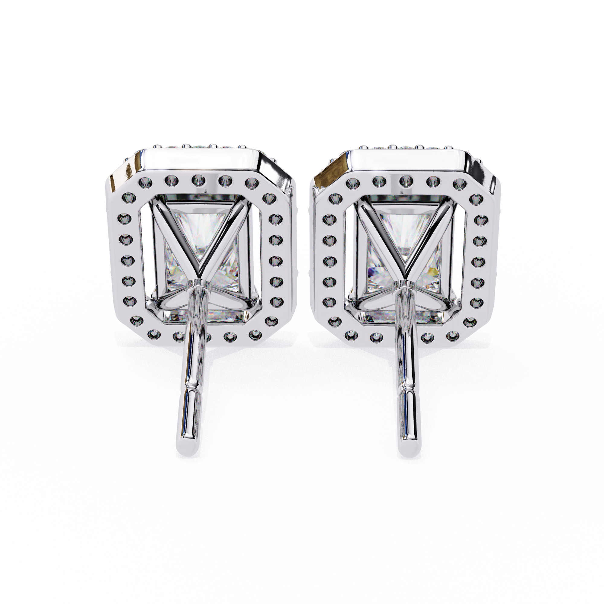 Radiant Halo Stud Earrings