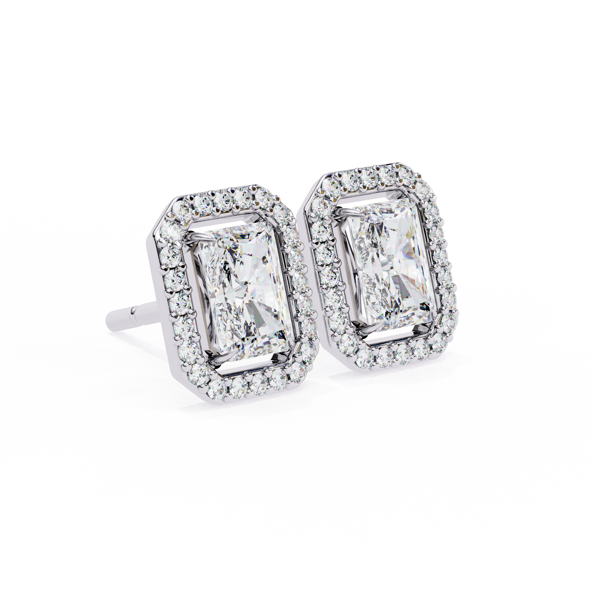 Radiant Halo Stud Earrings