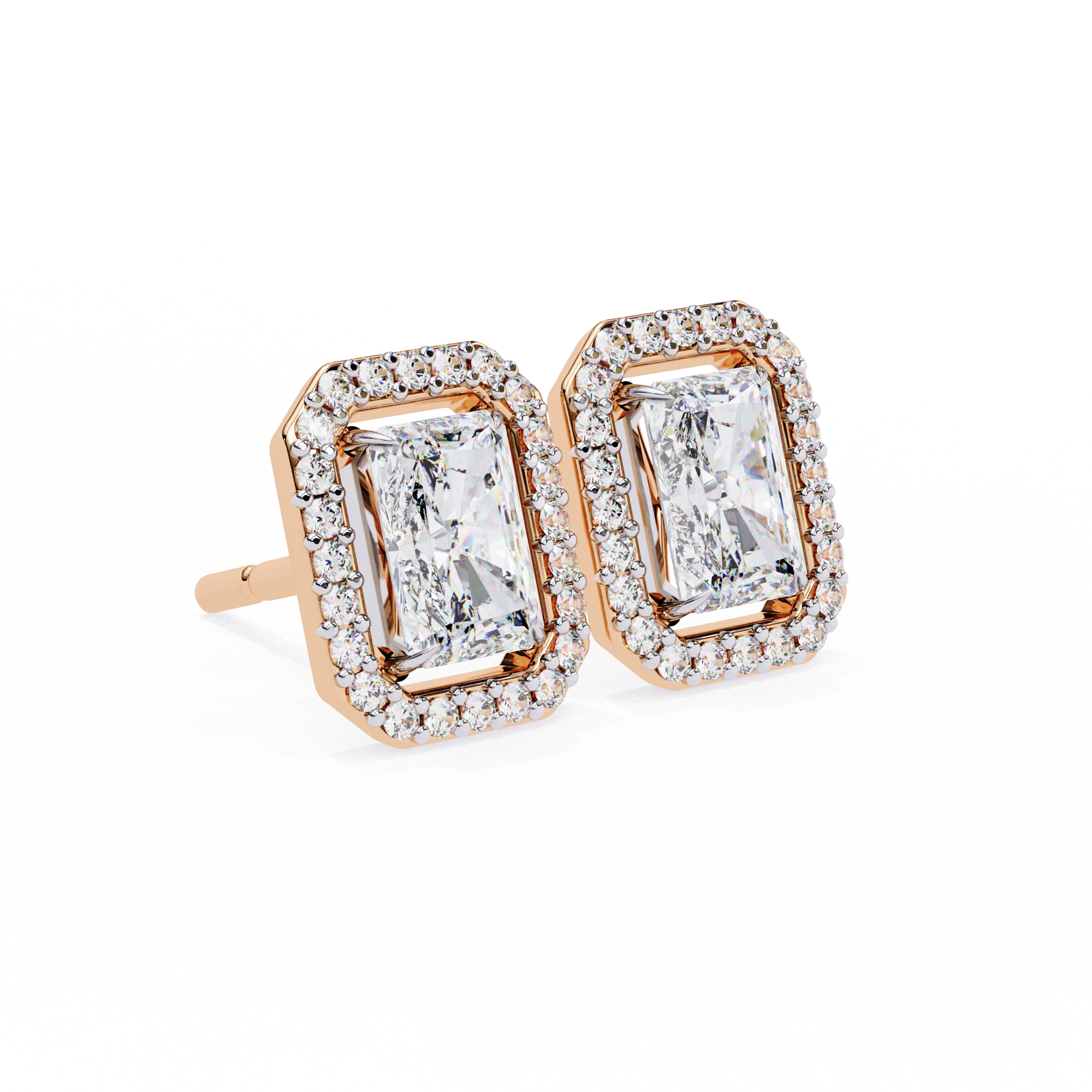 Radiant Halo Stud Earrings