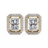 Radiant Halo Stud Earrings