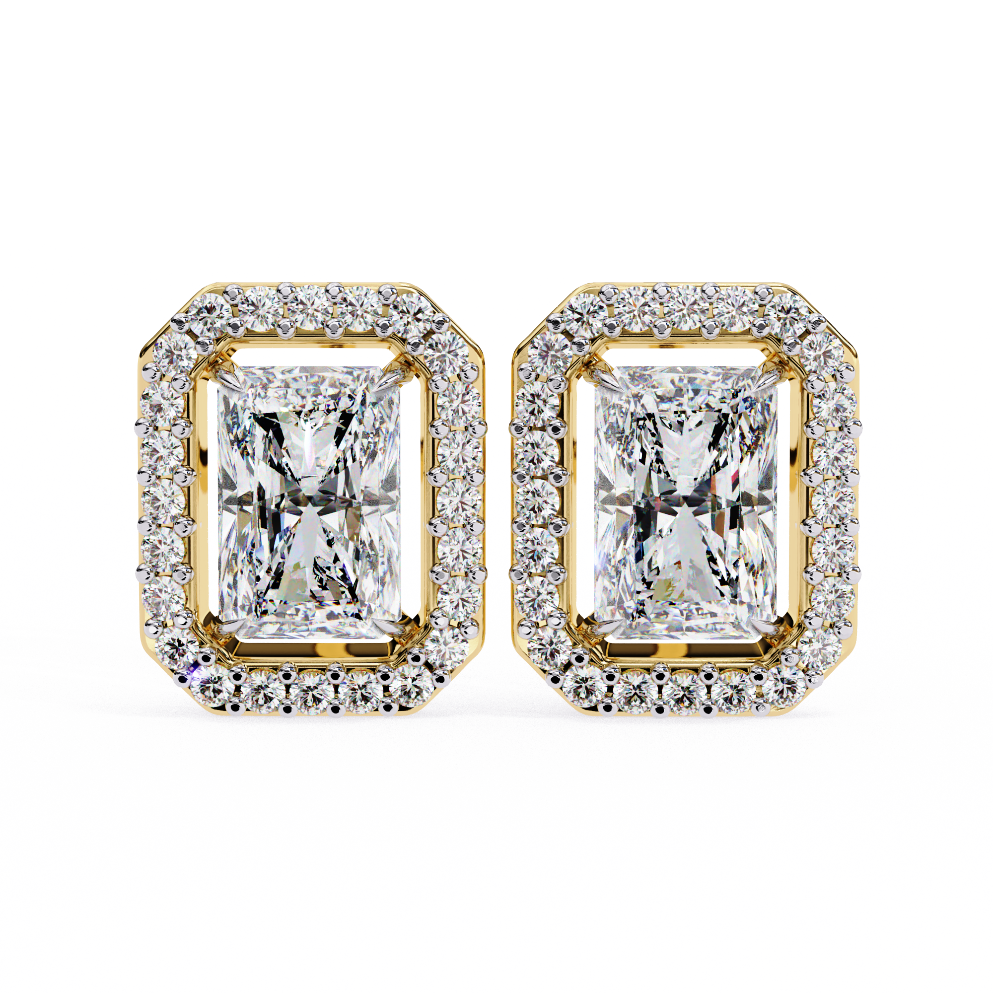 Radiant Halo Stud Earrings