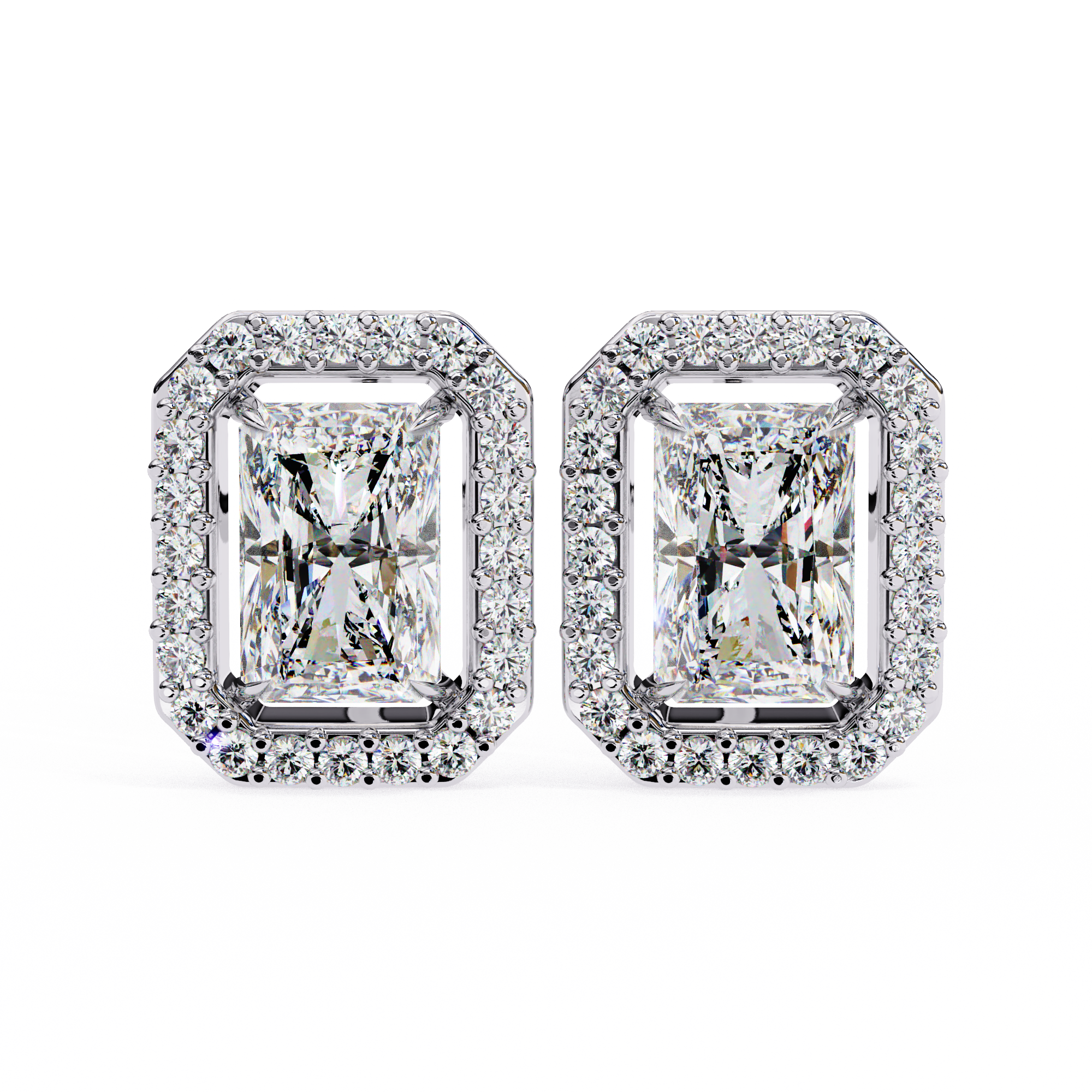 Radiant Halo Stud Earrings