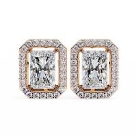 Radiant Halo Stud Earrings