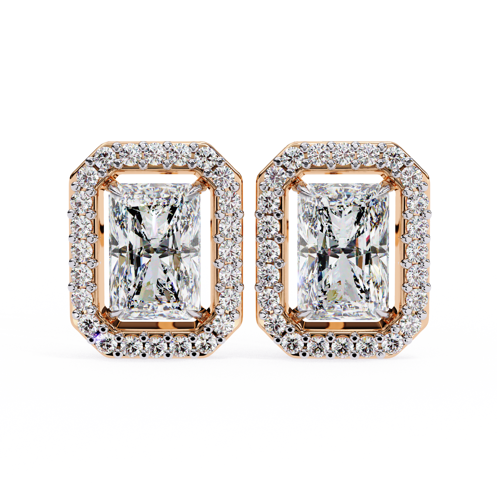 Radiant Halo Stud Earrings