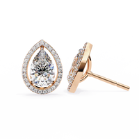 Teardrop Halo Earrings