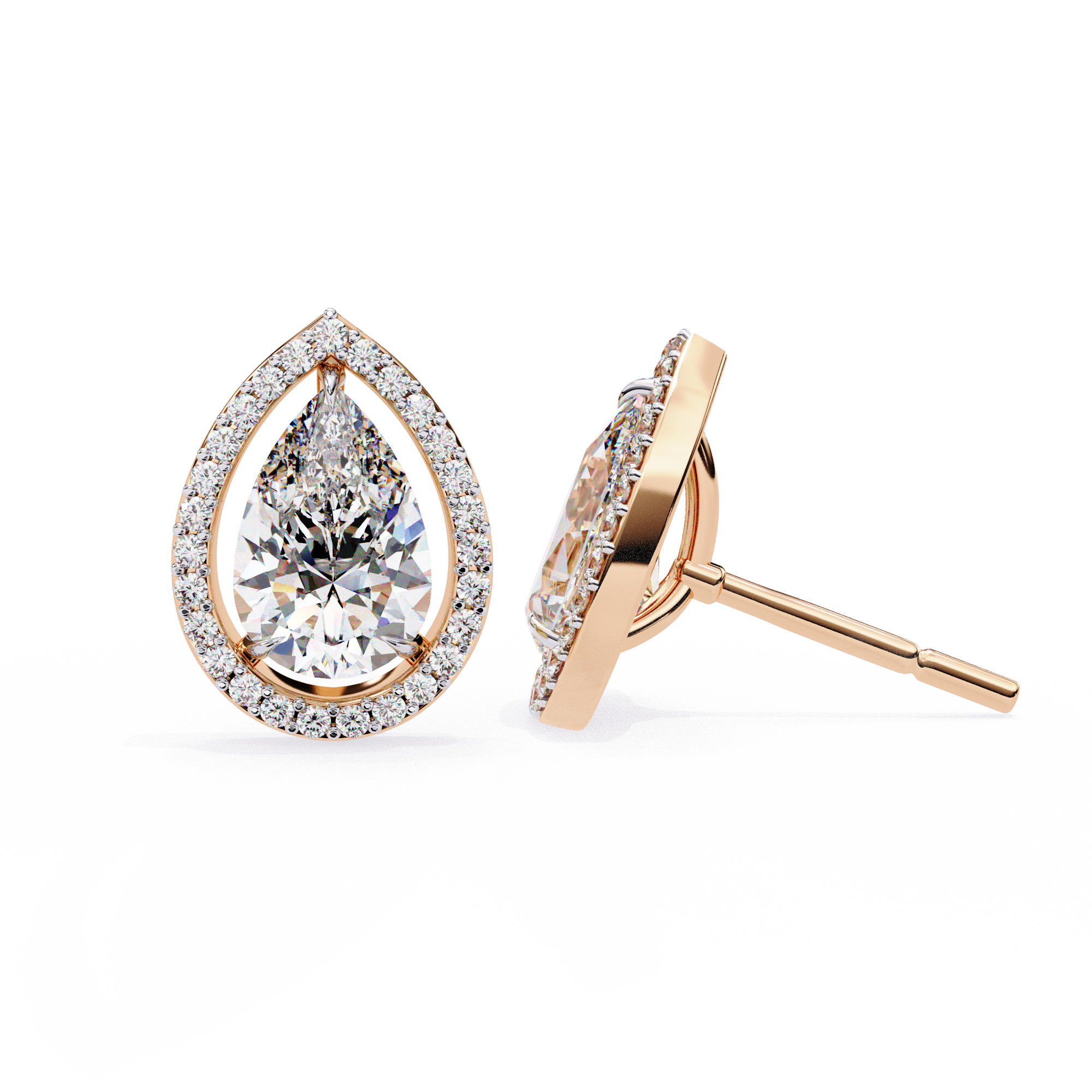 Teardrop Halo Earrings